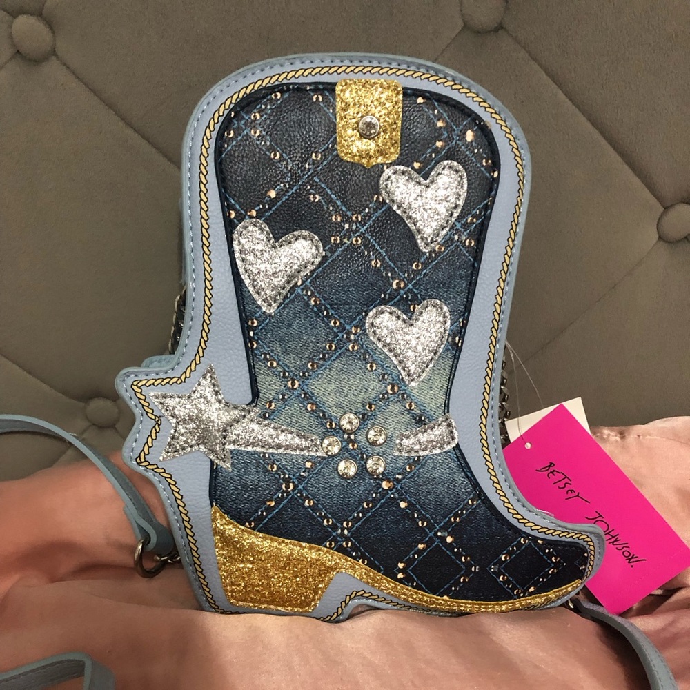 New Boot Bag denim. Betsy Johnson.